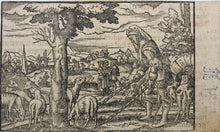 Load image into Gallery viewer, Virgil Solis, after. Jacob’s Flock Prospers. Woodcut from Bible translated by Martin Luther. XVI C.
