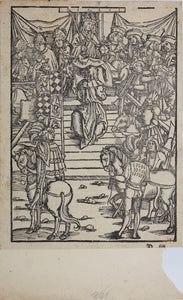 German School XVI C. Oath of fealty. 1518. Woodcut from Laienspiegel  by Ulrich Tengler.