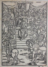Load image into Gallery viewer, German School XVI C. Oath of fealty. 1518. Woodcut from Laienspiegel  by Ulrich Tengler.
