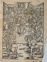 Load image into Gallery viewer, German School XVI C. Oath of fealty. 1538. Woodcut from Laienspiegel  by Ulrich Tengler.
