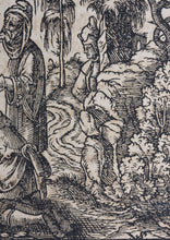 Load image into Gallery viewer, Virgil Solis. Samuel anointing Saul. Woodcut from Bible translated by Martin Luther. XVI C.

