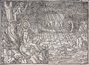 German School XVI C. Eight illustrations from the Bible. Woodcuts. Page 148/1 from  ancient album.