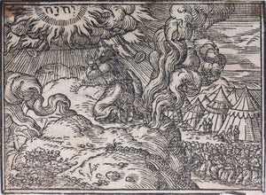 German School XVI C. Eight illustrations from the Bible. Woodcuts. Page 148/1 from  ancient album.