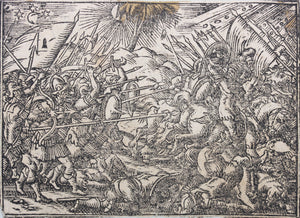 German School XVI C. Eight illustrations from the Bible. Woodcuts. Page 148/2 from an ancient album.