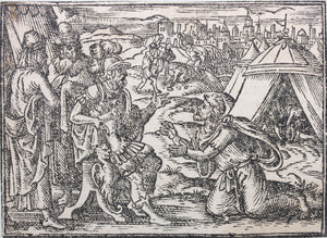 German School XVI C. Eight illustrations from the Bible. Woodcuts. Page 148/2 from an ancient album.