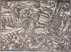 German School XVI C. Eight illustrations from the Bible. Woodcuts. Page 148/2 from an ancient album.
