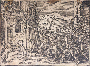 German School XVI C. Eight illustrations from the Bible. Woodcuts. Page 148/2 from an ancient album.