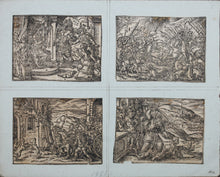 Load image into Gallery viewer, German School XVI C. Eight illustrations from the Bible. Woodcuts. Page 148/2 from an ancient album.
