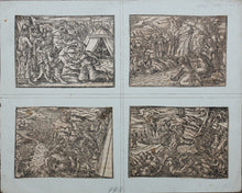 Load image into Gallery viewer, German School XVI C. Eight illustrations from the Bible. Woodcuts. Page 148/2 from an ancient album.
