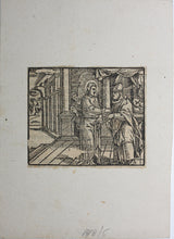 Load image into Gallery viewer, German School XVI C. Christ and Disciple. Illustration from the Bible. Woodcut.
