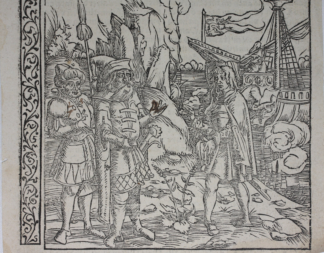 Johannes Adelphus. Die Türkisch Chronik. Ottomans and Venetians. Woodcut XVI C.