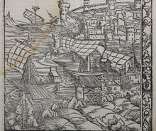 Load image into Gallery viewer, Johannes Adelphus. Die Türkisch Chronik. The Ottoman army conquers Otranto. Woodcut XVI C.
