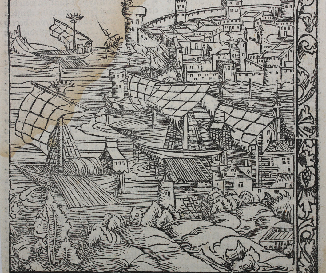 Johannes Adelphus. Die Türkisch Chronik. The Ottoman army conquers Otranto. Woodcut XVI C.