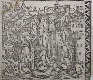 Johannes Adelphus. Die Türkisch Chronik. The Sultan conversing with the Grand Master of Rhodes. Woodcut. XVI C.