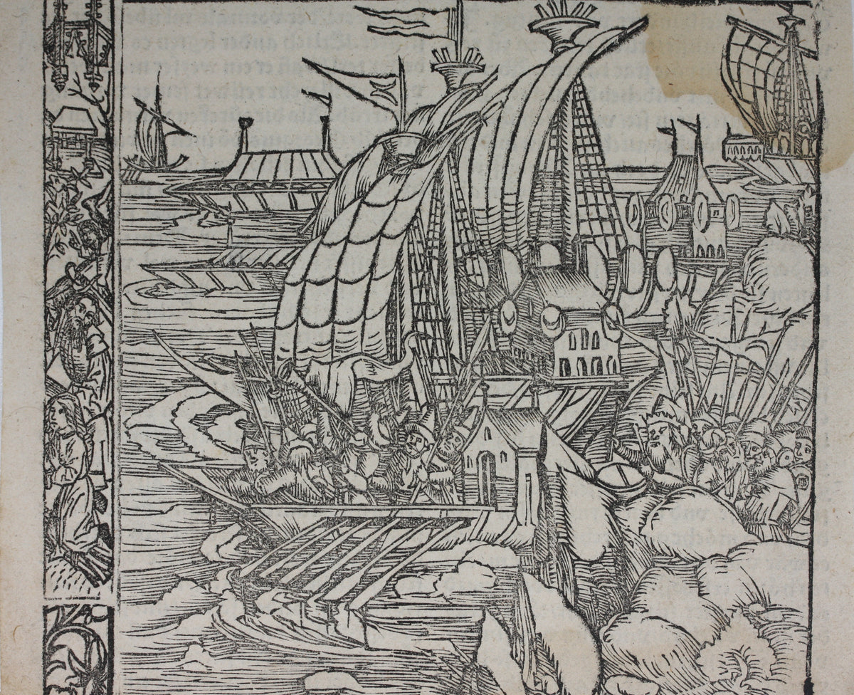 Johannes Adelphus. Die Türkisch Chronik. The Ottoman army disembarking ...