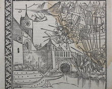 Load image into Gallery viewer, Johannes Adelphus. Die Türkisch Chronik. The battle of Negropont (1470). Woodcut XVI C.
