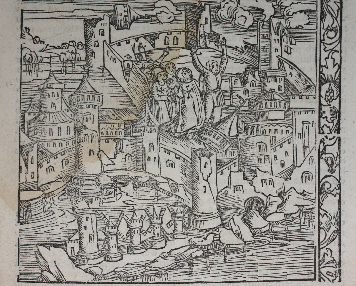Johannes Adelphus. Die Türkisch Chronik. View of Rhodes, during its si ...