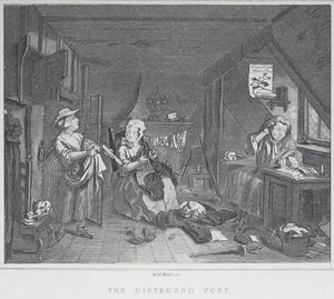 William Hogarth, after. Industry and Idleness. Pl. 1-3, The Sleeping Congregation. The Harlot Progress Pl. 5-6, The Distress'd Poet. The Company of Strollers. Eight steel engravings. 1831.