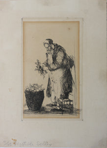 John William Winkler. The Vegetable Seller. Etching. 1923.