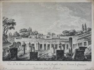 Louis Jean Desprez. Vue de la Partie infériure ou du Rez de Chausée d'une Maison de Campagne Découverte près de Pompeii. Engraving by Jean-Baptiste Racine. C. 1780.
