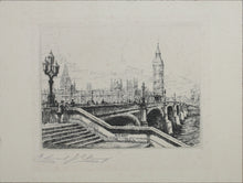 Load image into Gallery viewer, Edward Joseph Cherry. Westminster Bridge. Etching. XX C.
