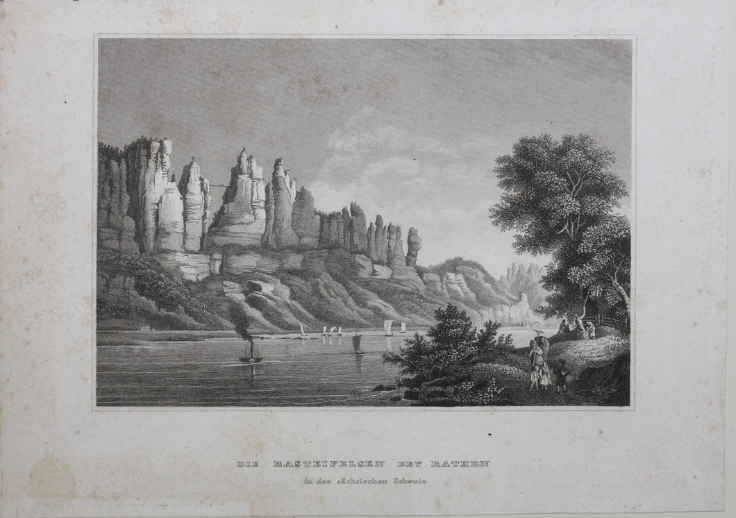 Biedermeier steel engravings. Borniger and others, totally four. Germany, XIX C.