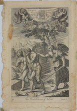 Load image into Gallery viewer, G. Freman, after. The Panishment of Adam. The Murther of Abel. Double-sided engraving by P. Bouche and F. H. van Hove from Richard Blome’s Bible. 1688-1705.
