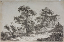 Load image into Gallery viewer, Antonie Waterloo. A cottage on a hill. Etching. 1640-1690.
