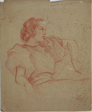 Load image into Gallery viewer, Paul Bartlett Taylor. Portrait of a young woman in profile. Sanguine. 1939.
