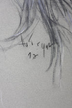 Load image into Gallery viewer, A. Tryon(?). Portrait of Lisa Reed. Charcoal and white chalk drawing. 1972.
