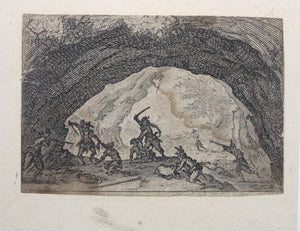 Jacques Callot. The Cavern of Brigands. Etching. C. 1617.
