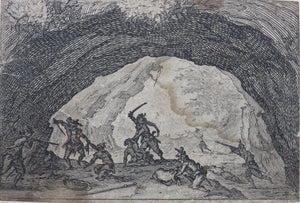 Jacques Callot. The Cavern of Brigands. Etching. C. 1617.