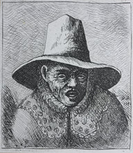Load image into Gallery viewer, David Deuchar. Bust of a man wearing a wide-brimmed hat. Etching. C. 1782-1803.
