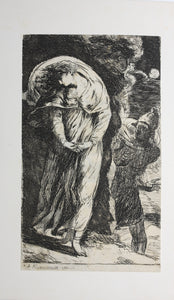 Alexander Runciman. Fingal Encounters Carbon Carglass (upright version). Etching. C. 1773.