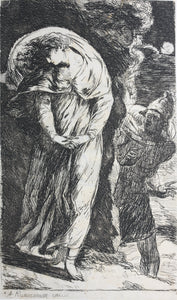 Alexander Runciman. Fingal Encounters Carbon Carglass (upright version). Etching. C. 1773.