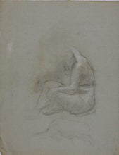 Load image into Gallery viewer, Unknown American Artist. Seated Female Nude. Charcoal and chalk. XX C.
