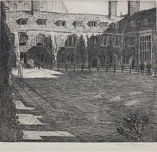 Load image into Gallery viewer, Sydney W. Carline. Courtyard in Cambridge. Etching. Early XX C
