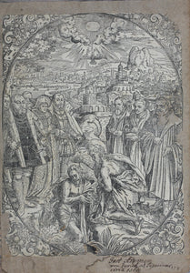 Tobias Stimmer (possibly), after. Baptism of Christ. Woodcut by Jost Amman. C. 1560.