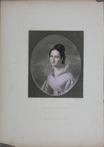 C. Ingram, after. Portrait of Harriet Bradford Stewart.  Engraving by William Holl the Younger. 1845.