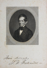 Load image into Gallery viewer, Portrait of Dr. Thomas Gallaudet. Engraving. ca. 1850.
