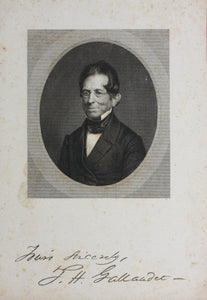 Portrait of Dr. Thomas Gallaudet. Engraving. ca. 1850.