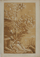 Load image into Gallery viewer, Lodovico Gimignani, after. Death of St Francis Xavier. Etching by Anne Claude Philippe de Tubières, Comte de Caylus. 1742.
