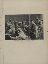 Load image into Gallery viewer, Bartolommeo Manfredi, after. The expulsion of the moneychangers. Engraving by Jean-Baptiste Haussard. 1742.
