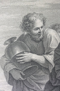 Giovanni Francesco Romanelli, after. The Striking of the Rock. Engraving by Jean Baptiste Haussard. 1742.