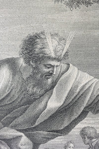 Giovanni Francesco Romanelli, after. The Striking of the Rock. Engraving by Jean Baptiste Haussard. 1742.