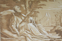Load image into Gallery viewer, Lodovico Gimignani, after. Death of St Francis Xavier. Etching by Anne Claude Philippe de Tubières, Comte de Caylus. 1742.
