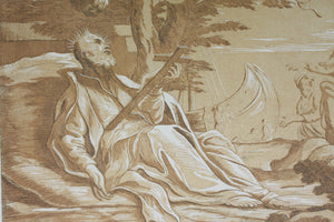 Lodovico Gimignani, after. Death of St Francis Xavier. Etching by Anne Claude Philippe de Tubières, Comte de Caylus. 1742.