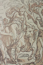 Load image into Gallery viewer, Paolo Farinati, after. The rape of Europa. Engraving by Nicolas Lesueur. 1742.
