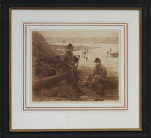 Load image into Gallery viewer, Charles Yardley Turner. The Fishermen's Question. Etching. 1888.
