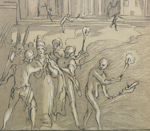 Federico Zuccaro, after. Emperor Henry IV at the Feet of Pope Gregory VII. Engraving by Anne Claude Philippe de Tubières, Comte de Caylus. 1742.